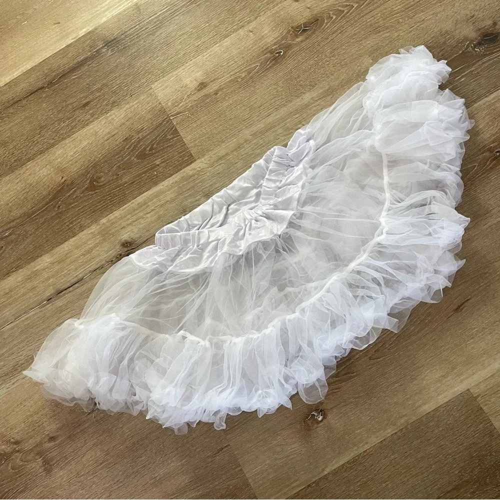 NWT Kangaroo Women's Layered Tulle White Petticoat Tutu Mini Under Skirt OS - Picture 6 of 7